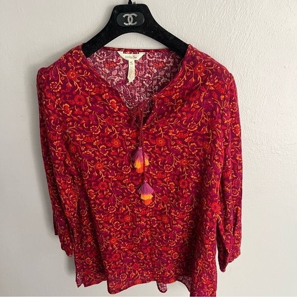 Matilda Jane Enchanted Garden Coral Reef Medallion Blouse Medium - Picture 4 of 11